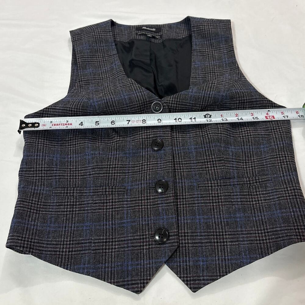 Madewell Womens 2 Wool Blend Suiting Vest Houndstooth Wool Blend Office Academia - Picture 11 of 11